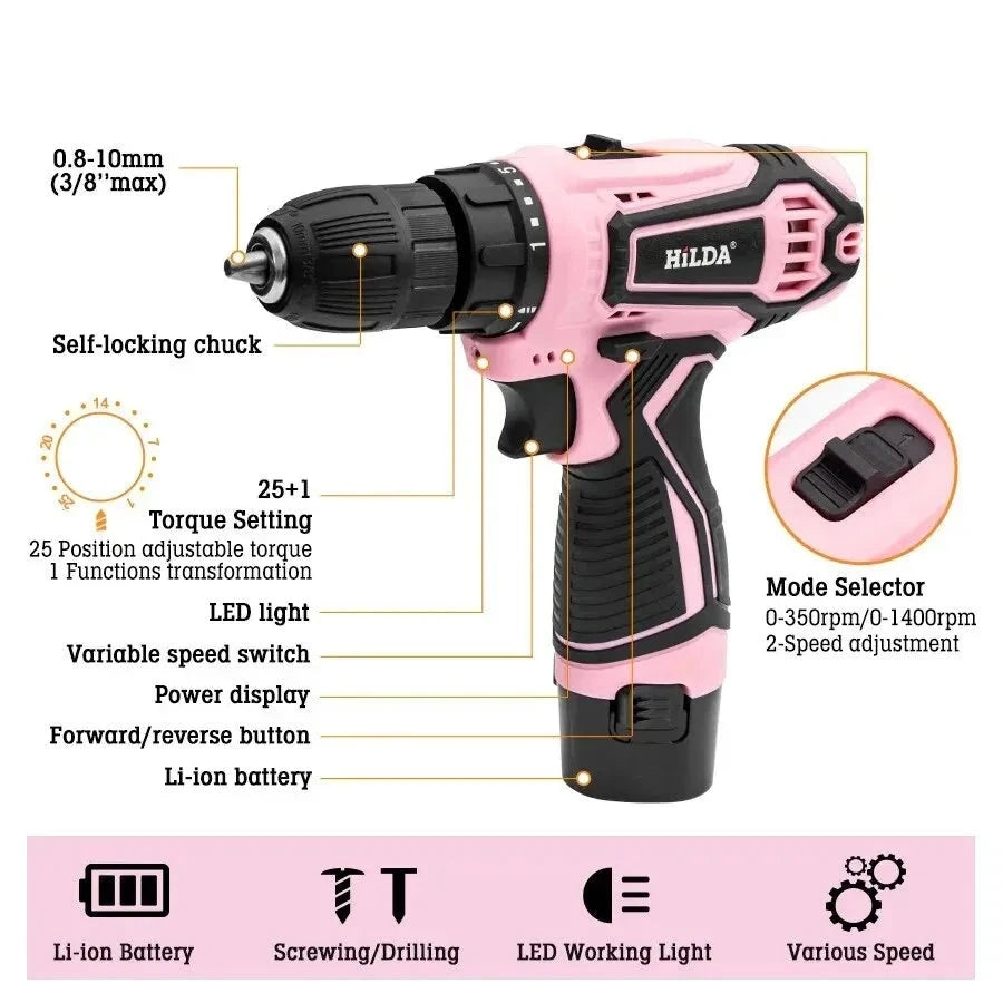 12V Cordless Electric Drill