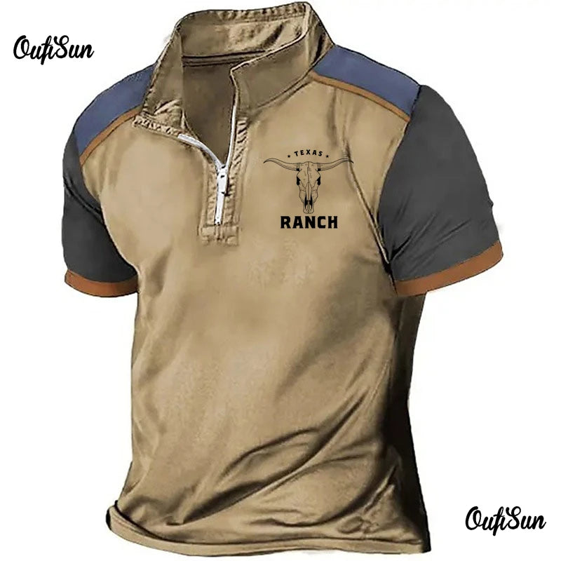 Vintage 3d Word Printed Polo Shirt