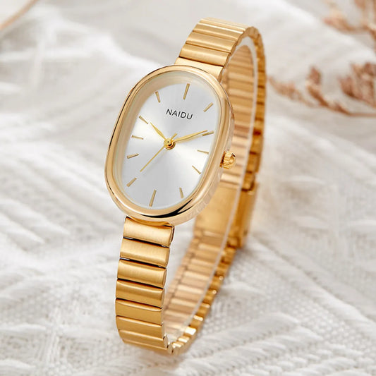 Gold Sliver Female Quartz Wristwatch