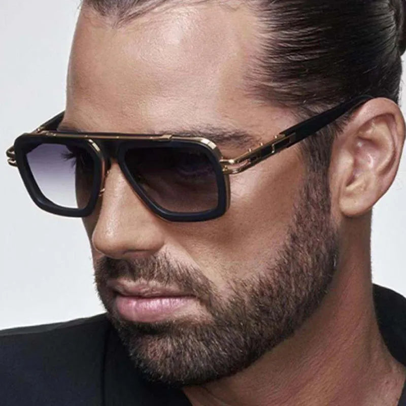 Men Vintage Luxury Fashion Square Sunglasses