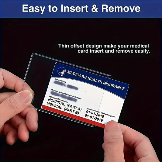 20PCS Soft Clear PVC Waterproof Card Protector Sleeves,Fits SSN, New Medicare, Business IDs & Credit Cards,easily identifiable
