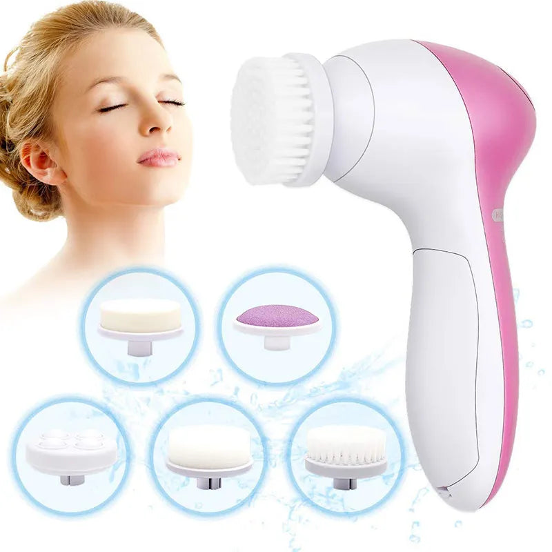 5 in 1 silicone facial massage brush