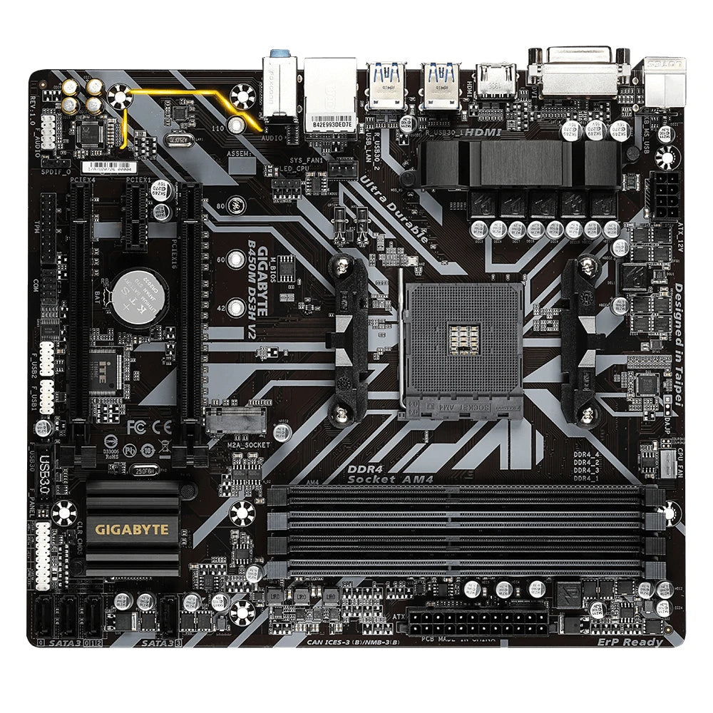 B450M DS3H V2 AMD B450 DDR4 Motherboard
