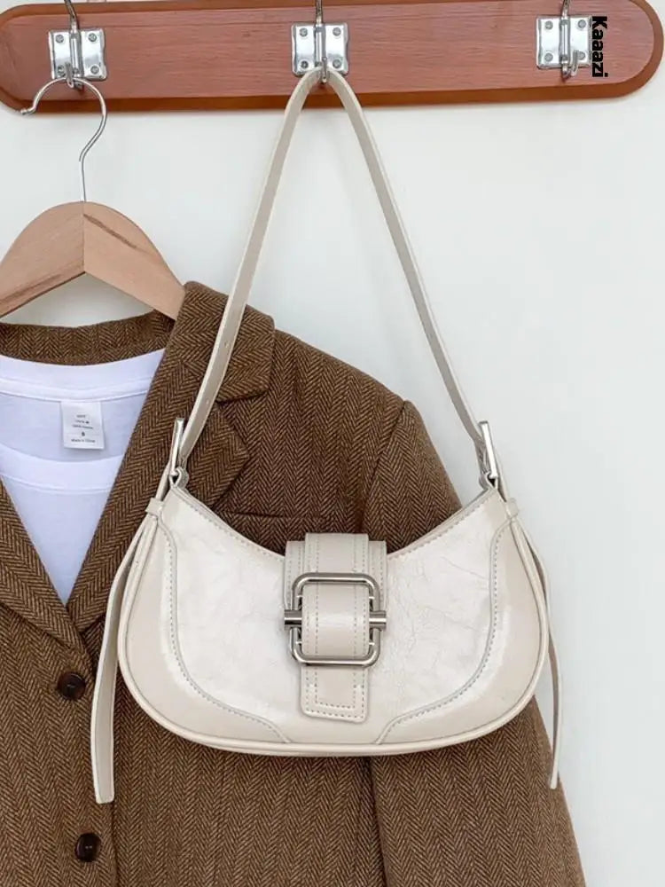 Women Half-moon Leather Hasp Handbags