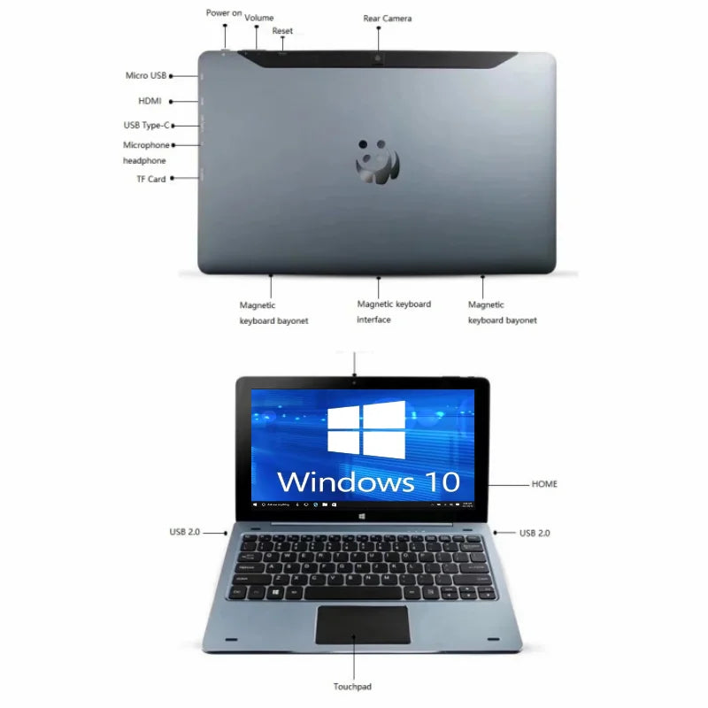 11.6 INCH 4GBDDR+128GB 2in1 Tablets With Docking Keyboard