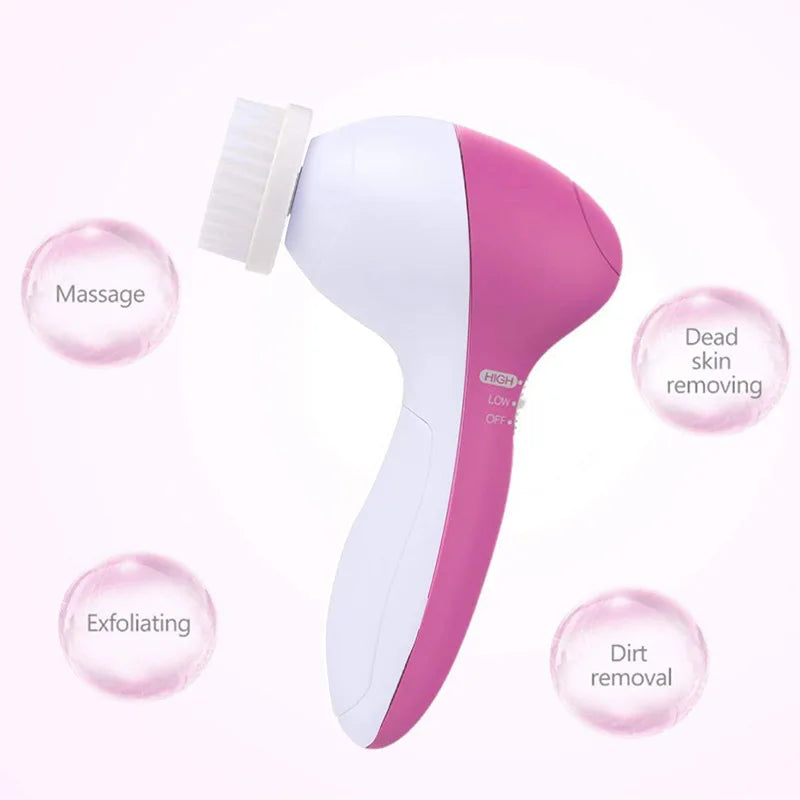 5 in 1 silicone facial massage brush