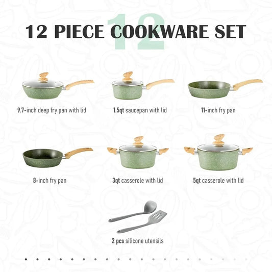 12 Piece Pots and Pans Set