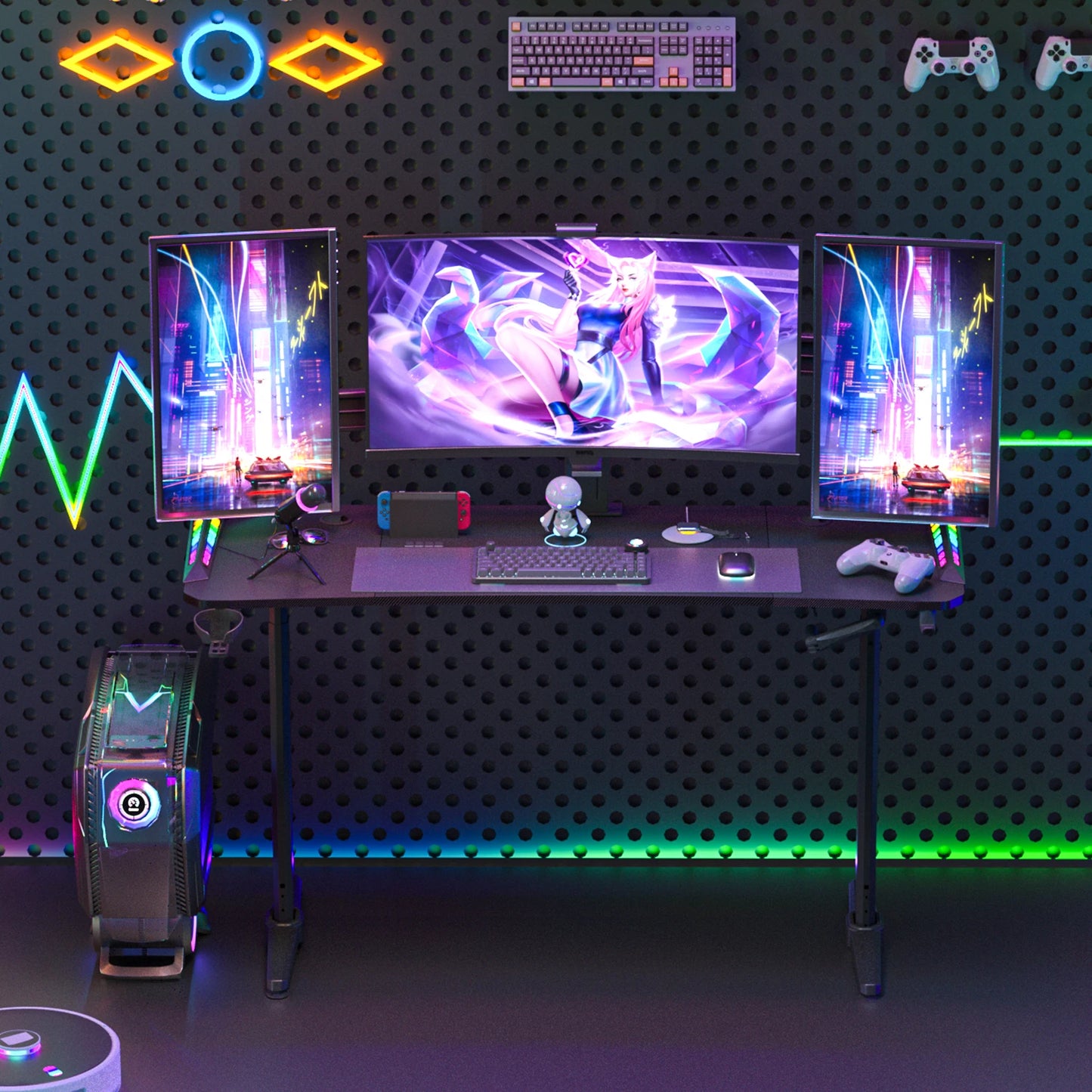 Height Adjustable Gaming Desk