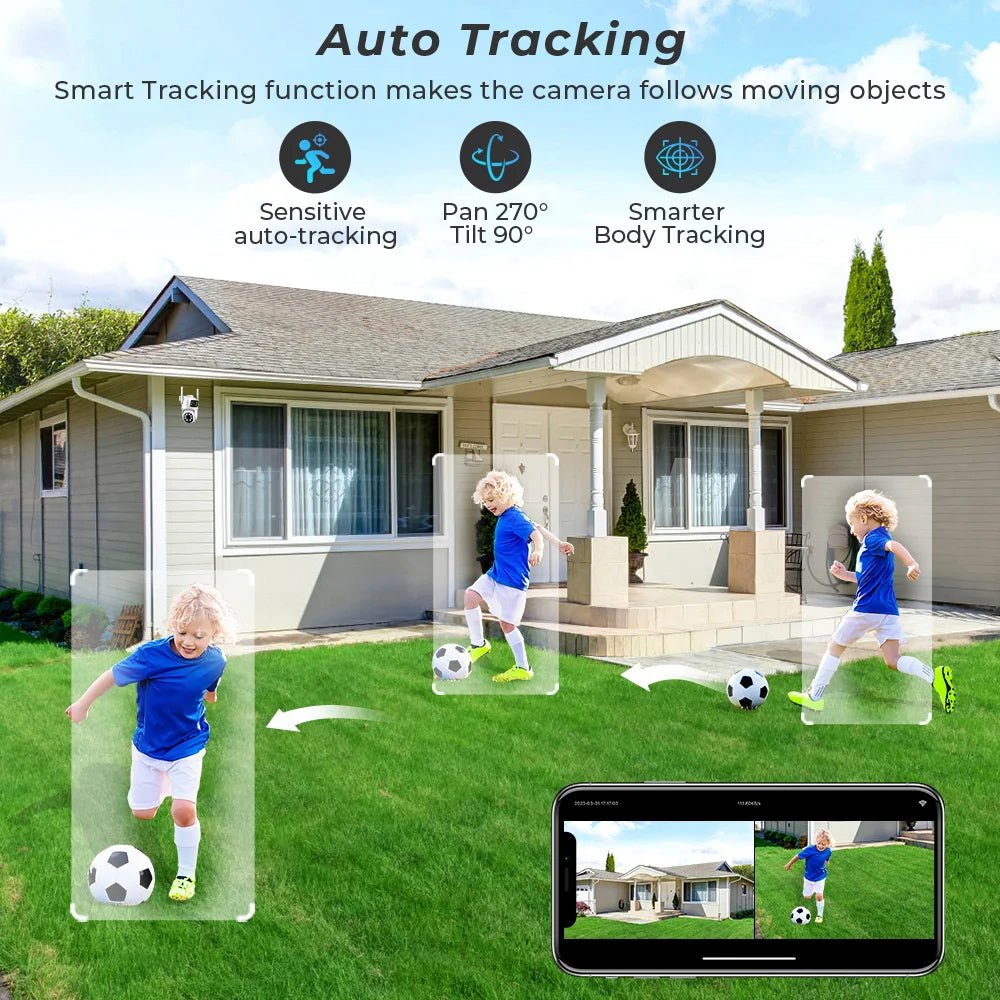 4K 8MP PTZ Outdoor Wifi Camera