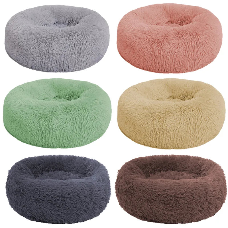 Cat Kennel Plush Round Winter Warm Bed