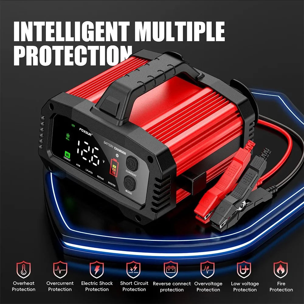 Portable 25A/15A LiFePo4 Smart Battery Charger
