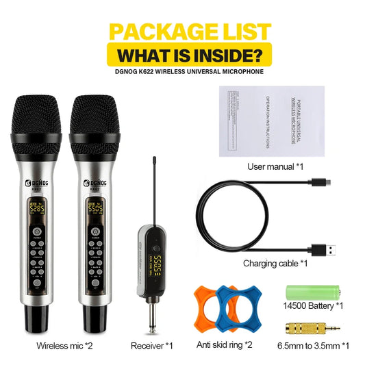 UHF 2 Channel Echo Wireless Microphone