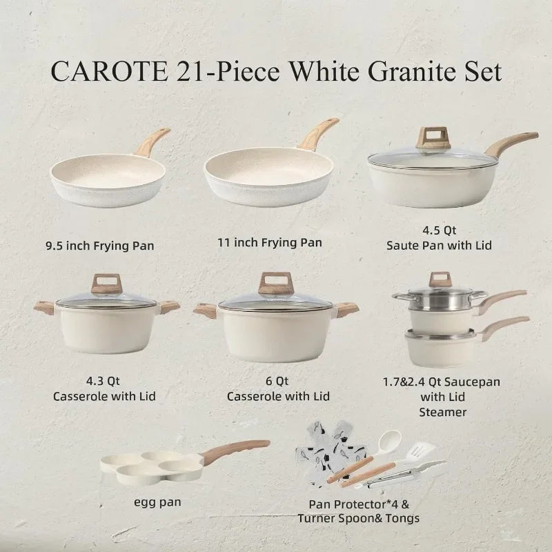 21Pcs Pots and Pans Set