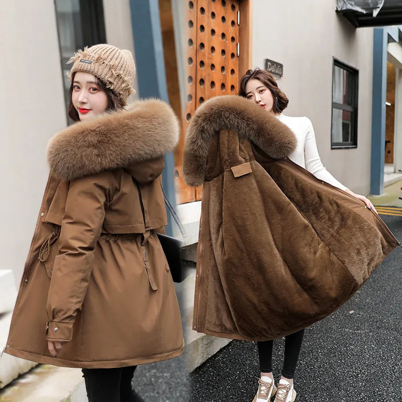 Women Parka Fashion Long Coat Jacket