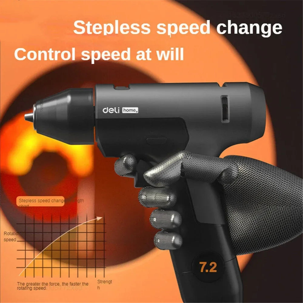 Double Speed 7.2V Electric Rechargeable Screwdriver Drill Tools