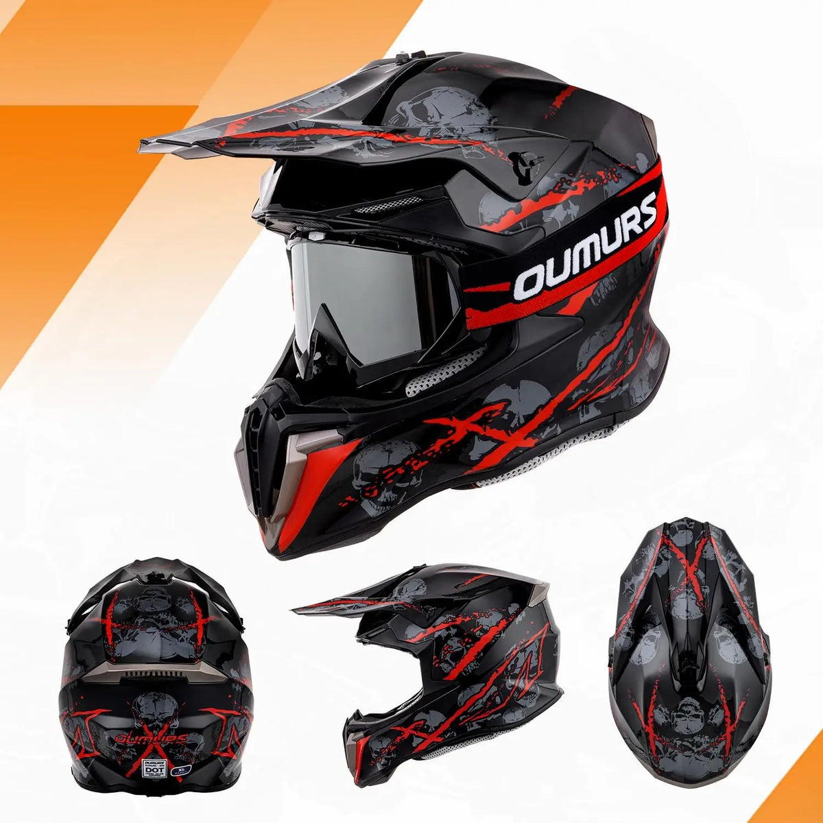 ATV Dirt Bike Helmet with Goggles