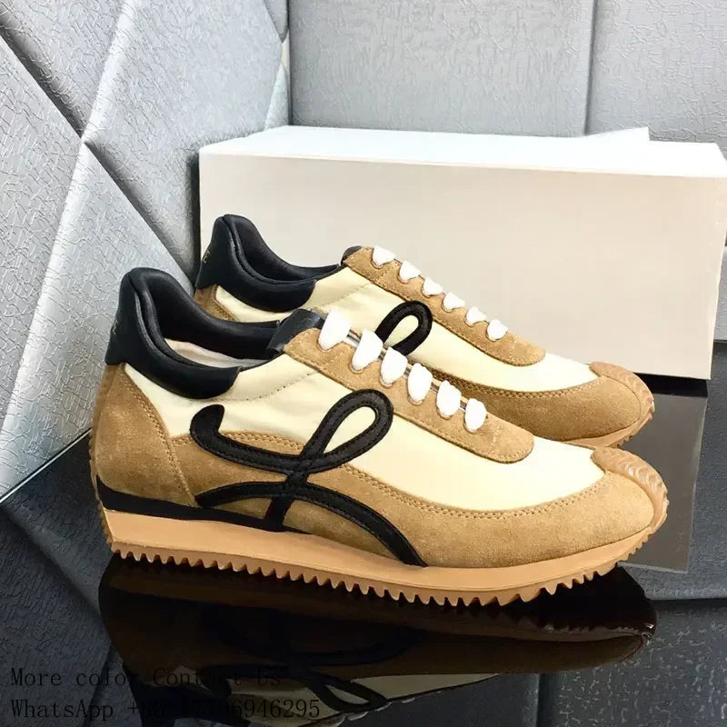 Nylon Lace Up Trainers Shoes