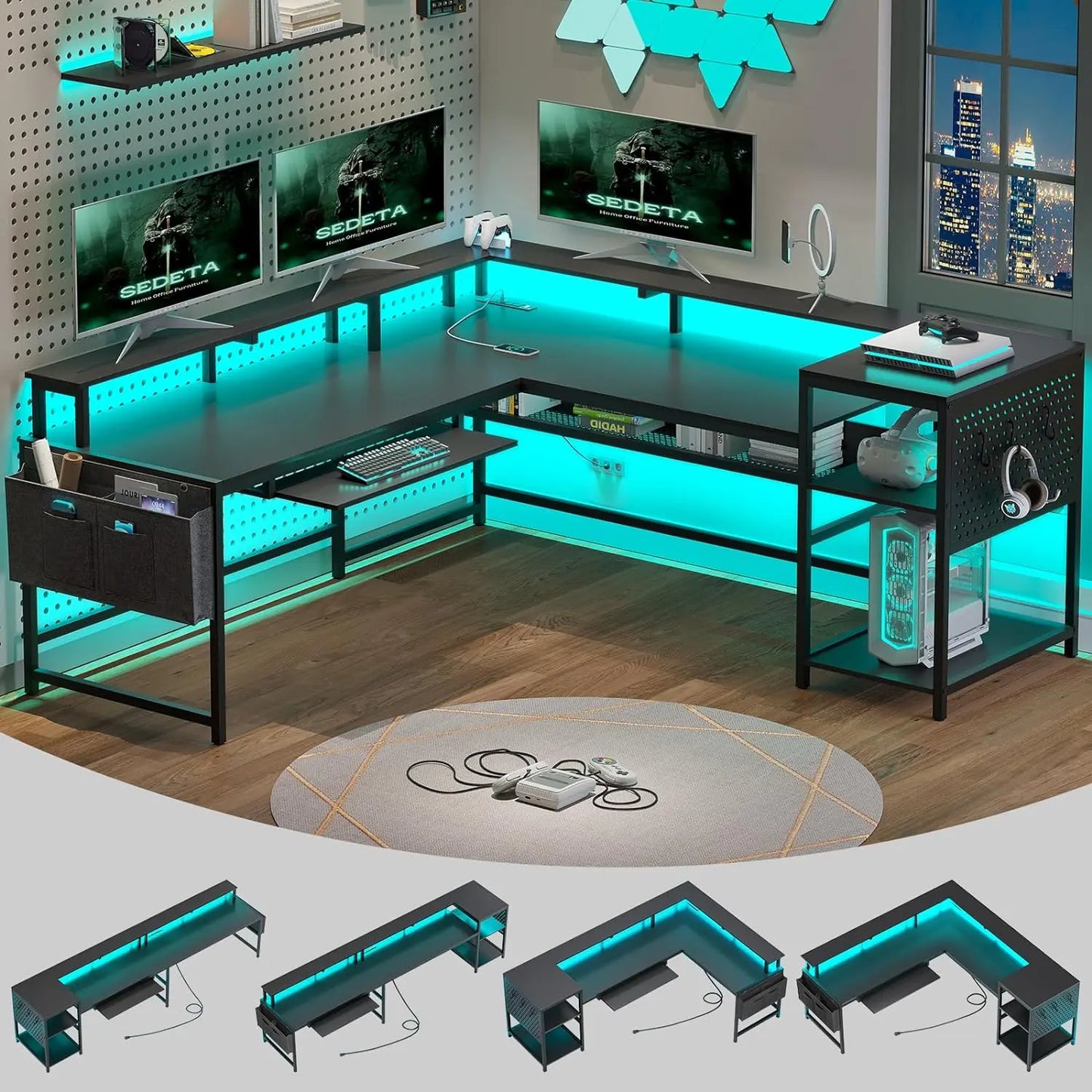 L Shaped Computer Gaming Desk