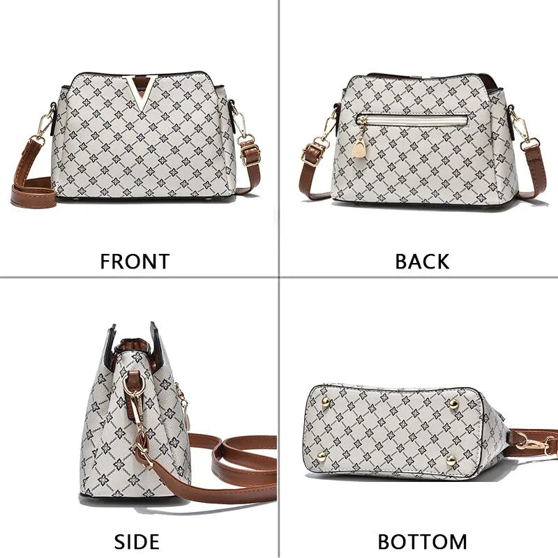 Women V Letter Classic Shoulder Bag
