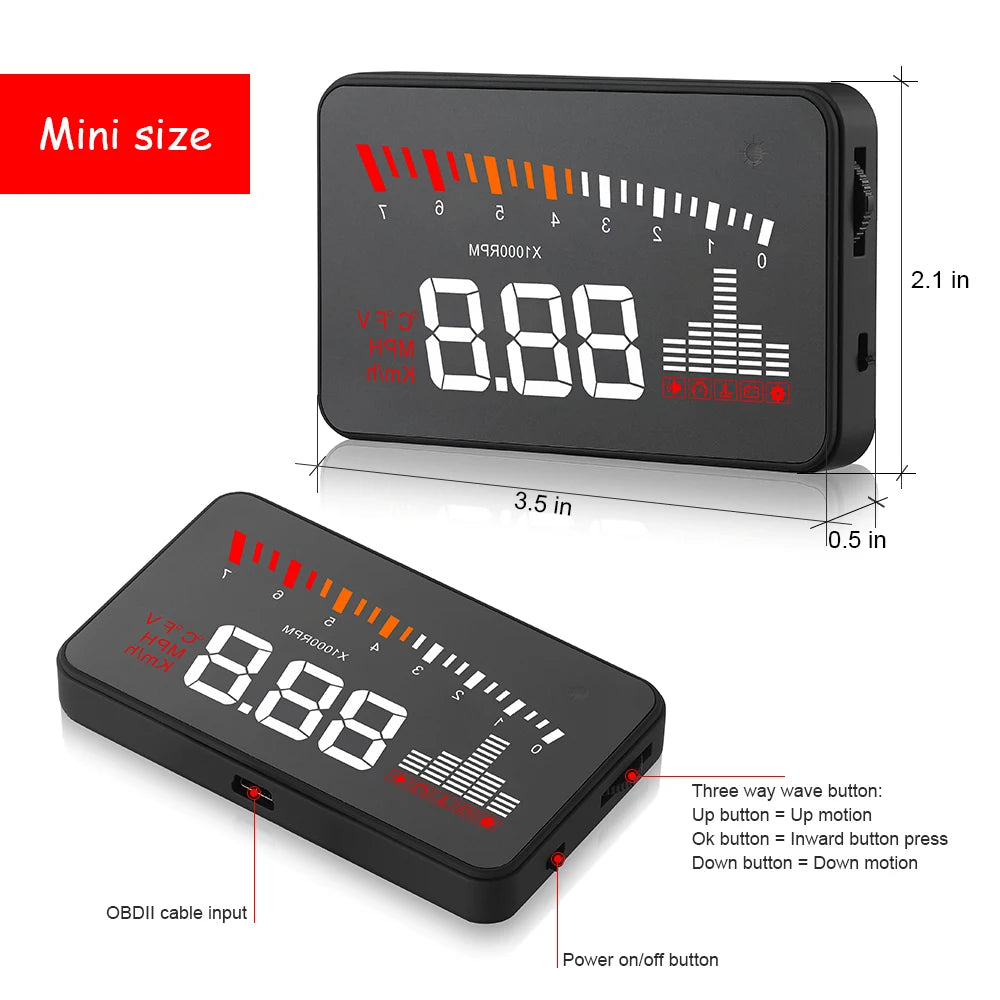 X5 OBD2 Head Up Display HUD Car Digital Speedometer