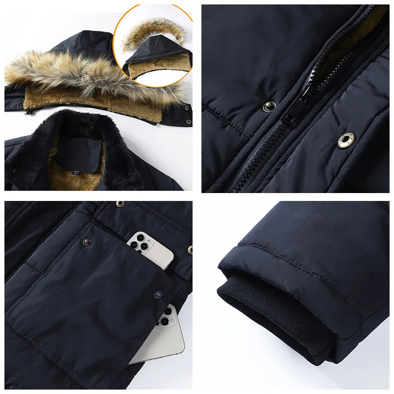 Men Warm Windproof Fleece Thick Jacket