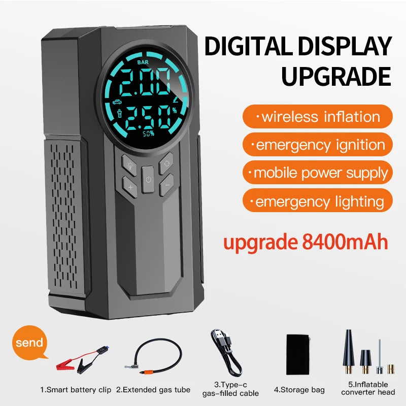Car Jump Starter Air Pump Power Bank
