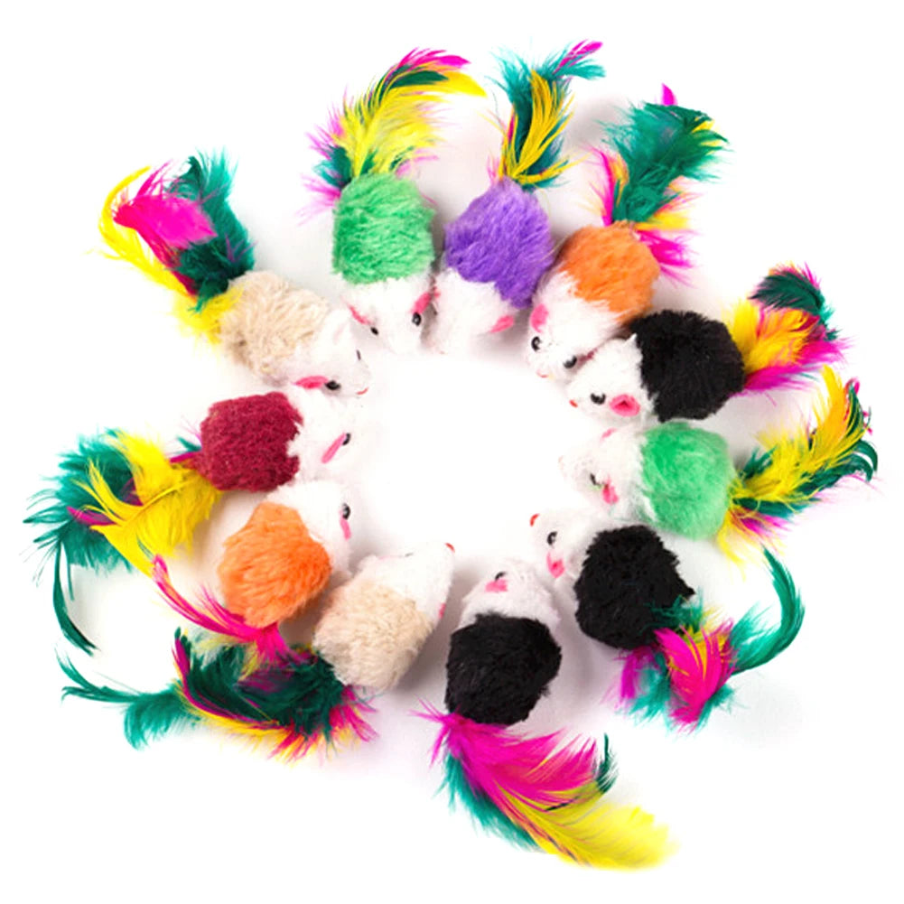 10 Pcs Plush Cat Mouse Toys