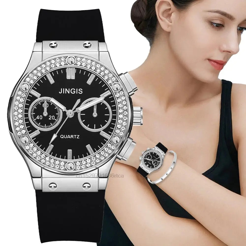 Female Luxurious Brand Casual Diamond Wristwatches
