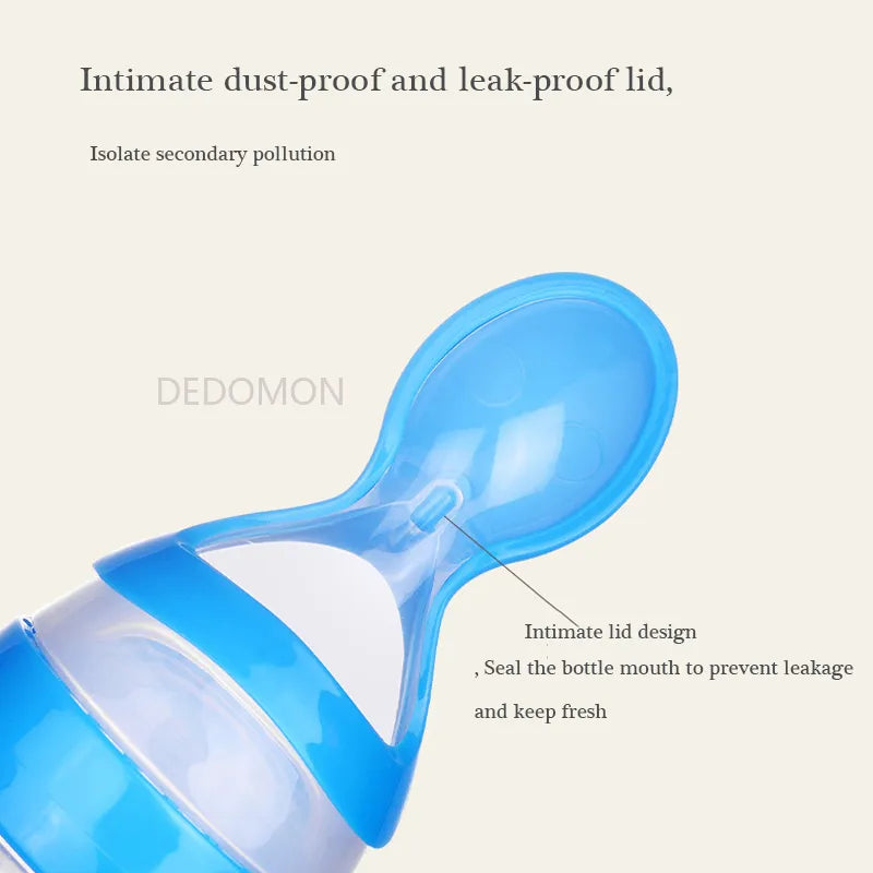 Baby Squeezing Feeding Bottle Spoon