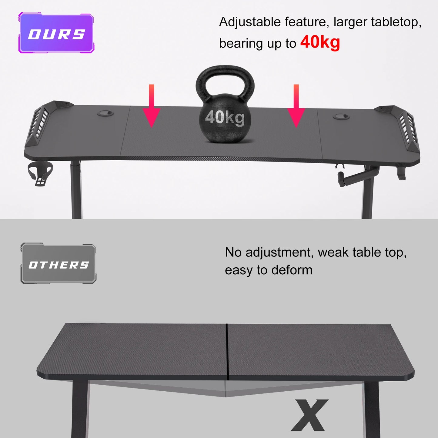 Height Adjustable Gaming Desk
