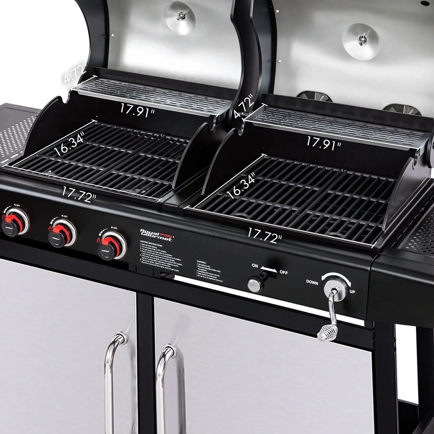 Dual Fuel Cabinet Gas and Charcoal Grill