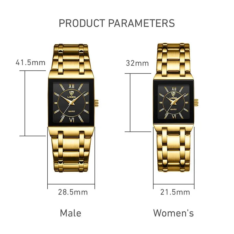 Female Luxury Golden Quartz Wristwatches