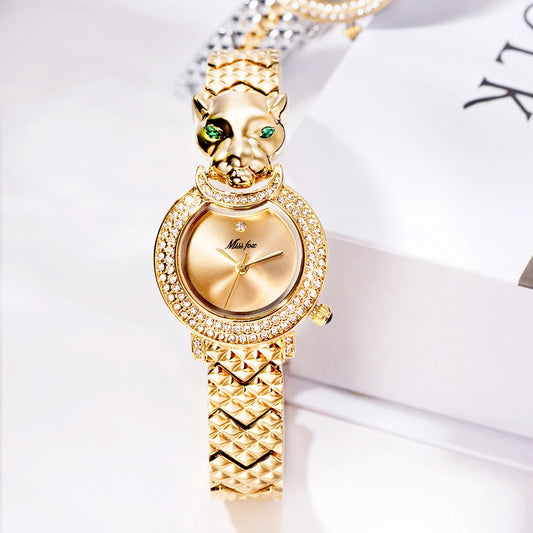Leopard 3D Bling Diamond Quartz Women Watch