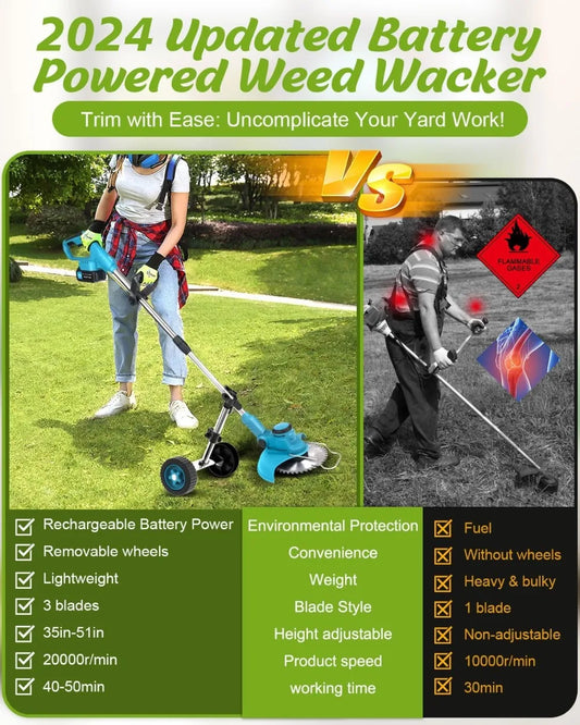 20000 RPM 12" Cordless Weed Wacker