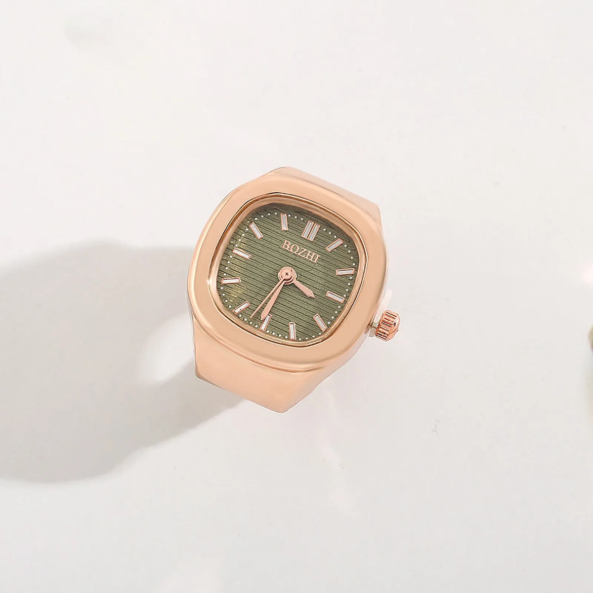 Creative finger ring watch mini quartz watch adjustable time watch ring simple stylish punk watch ring personalized mini clock