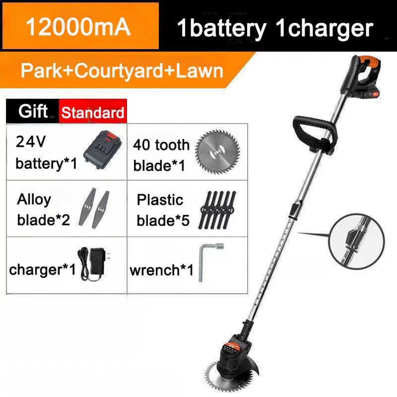 Electric Lawn Mower 1500W 12000mA Cordless Grass Trimmer