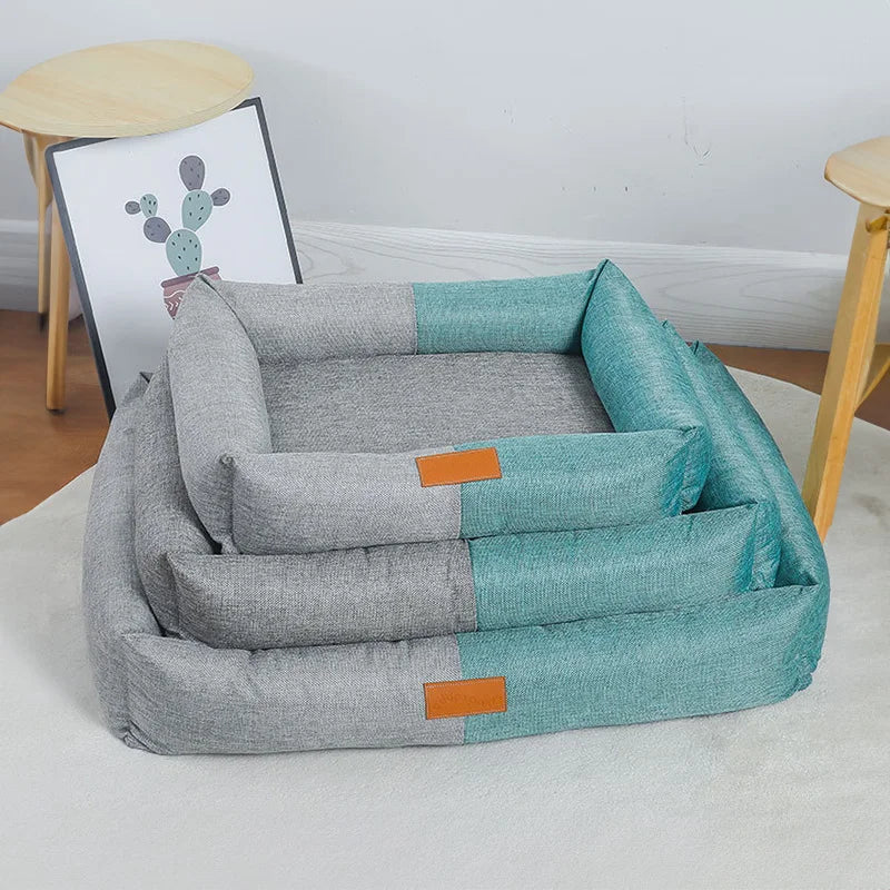 Dog Cotton Linen Material Washable Bed