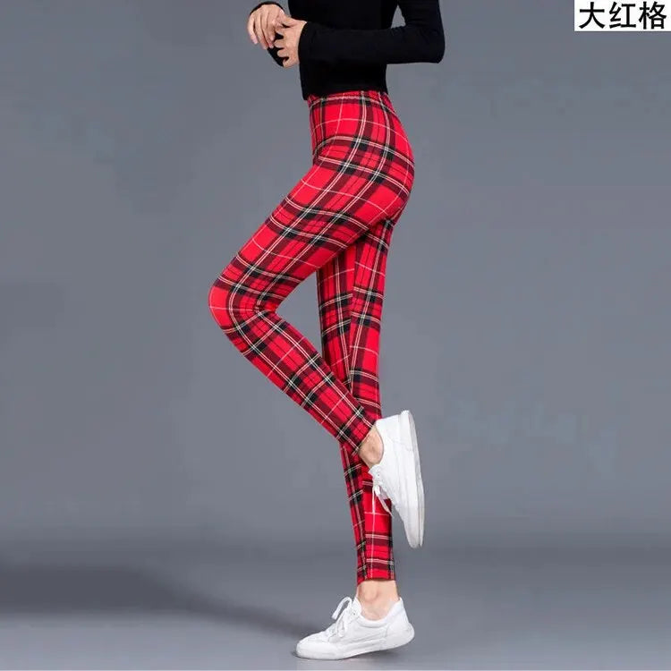 Sexy Plaid High Waist Fitness Leggings
