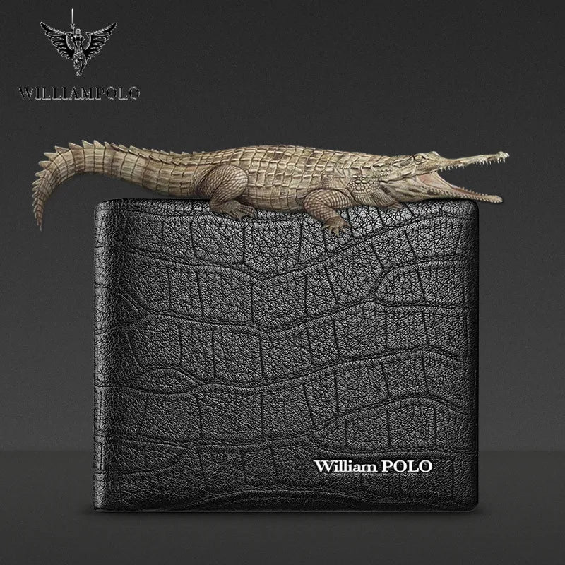 No zipper Men Genuine Leather Wallet