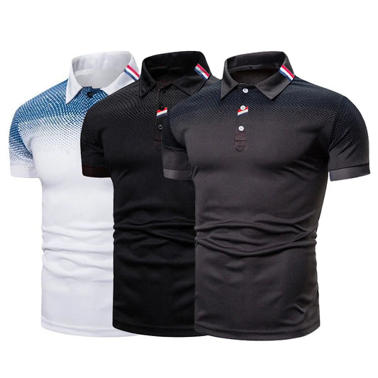 Men's 3D Digital Print Casual Polo T-Shirt