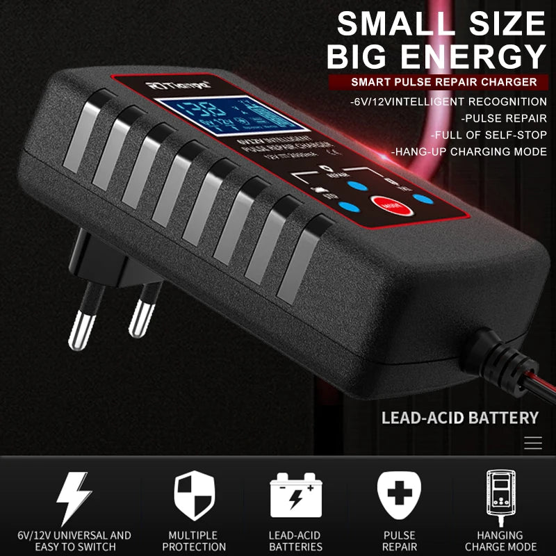 6V 12V 2A Smart Automatic Float Battery Charger