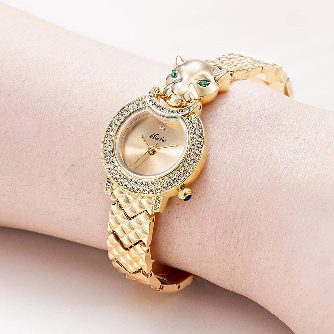 Leopard 3D Bling Diamond Quartz Women Watch