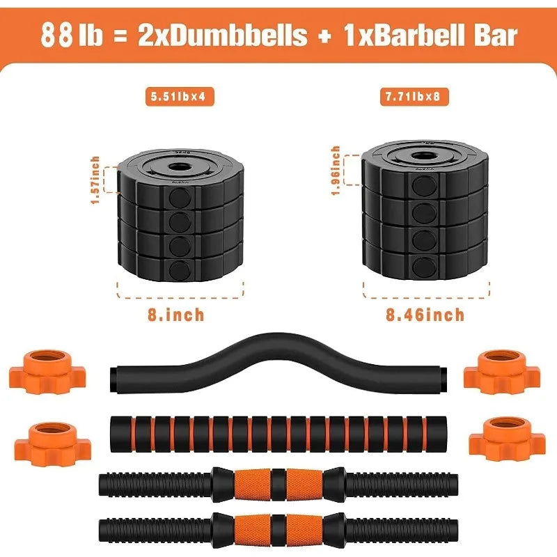 Adjustable Weights Barbell Dumbbells Set