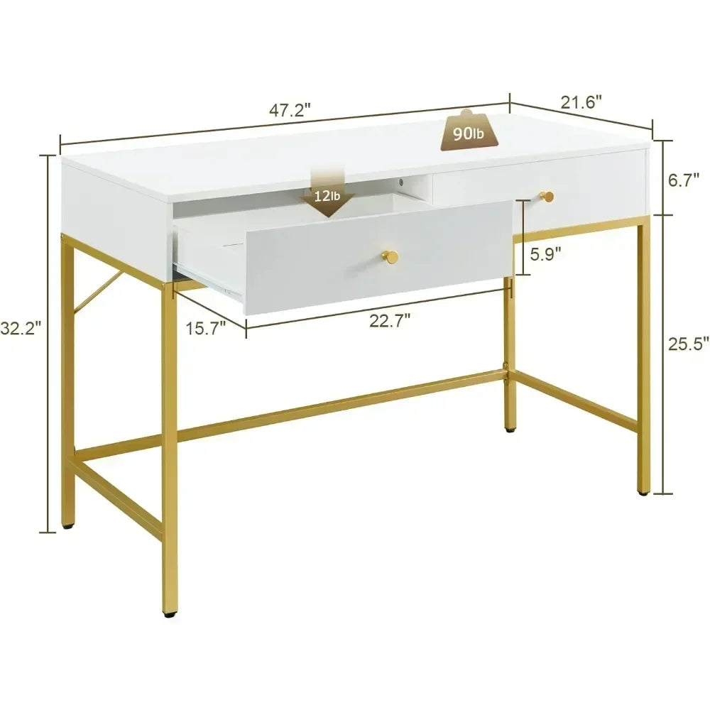 39.4 Inch Vanity Desk with 2 Drawers