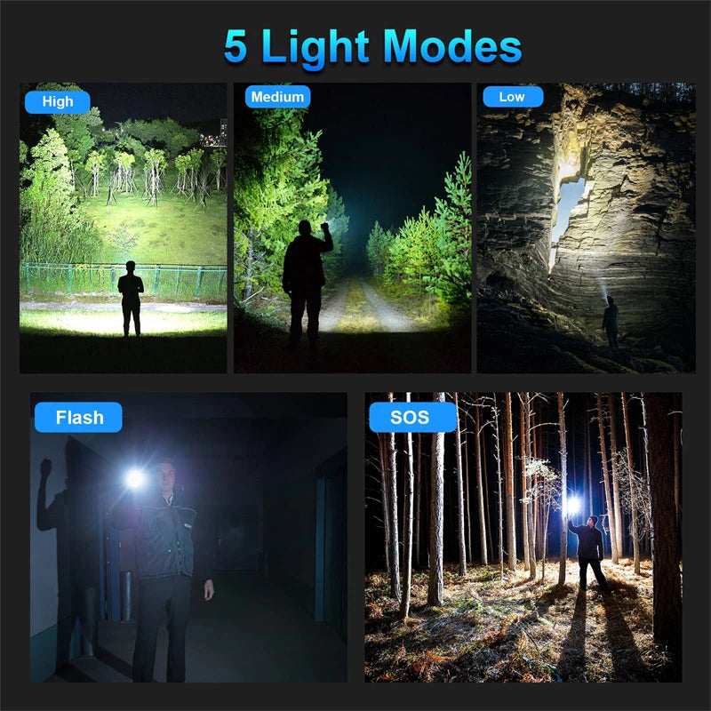 100000 High Lumen Waterproof LED Flashlight