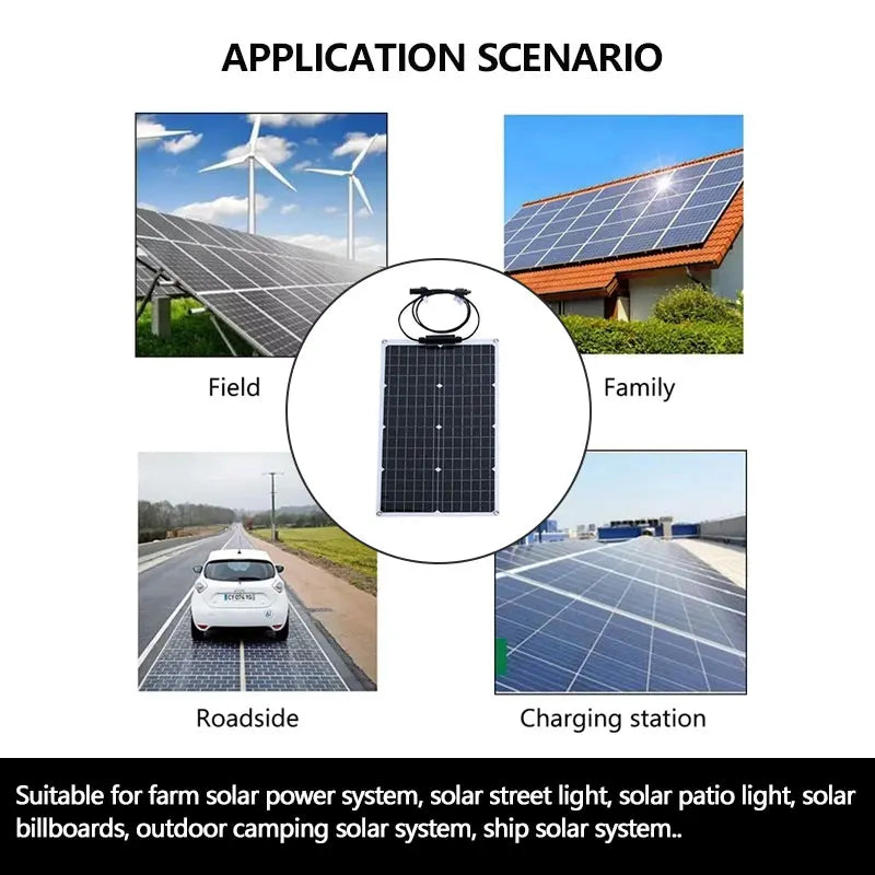 18V High-Efficiency Flexible Outdoor Solar Crystal Panel