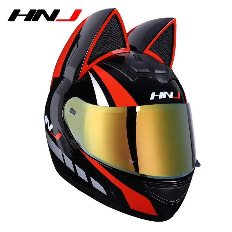 Cat Ear Motorcycle Full Face Helmet