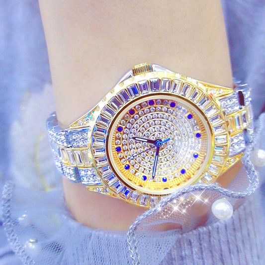 Women Rhineston Quartz Clock Bracelet Watch
