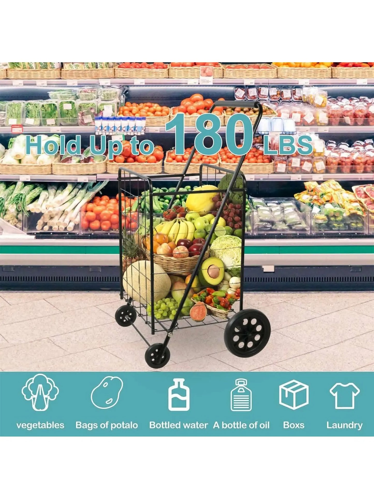 Folding Laundry Travel Shopping Cart