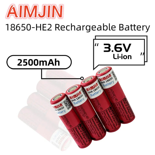 18650-HE2 3.6V 2500mAh Rechargeable Lithium-ion battery